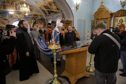 Настоятель храма с. Межборное иерей Ефимий Балин принял участие в церемонии передачи иконы из музея в Богоявленский собор Кургана